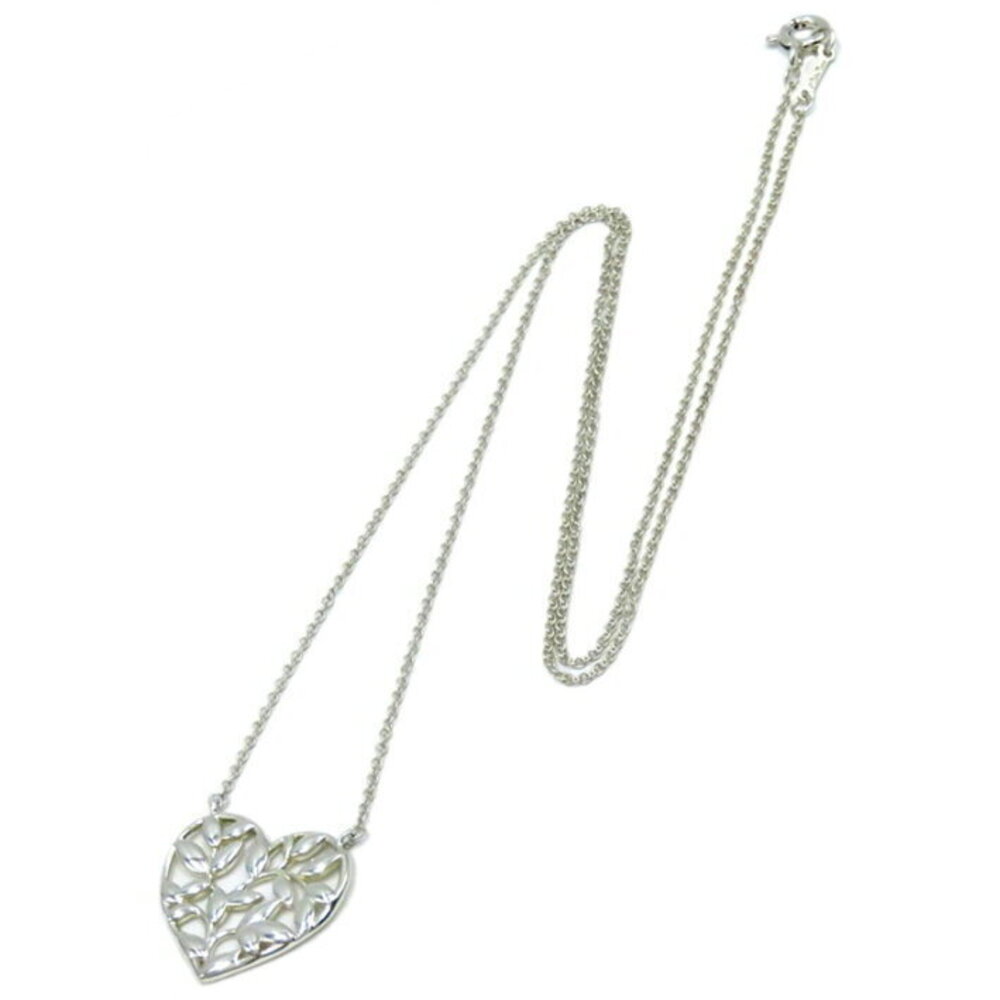 Tiffany Co Olive Leaf Heart PendantChain Pendant NecklaceSterling SilverJewelry